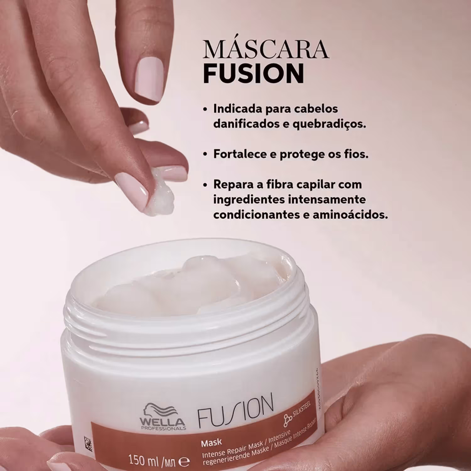 Indicada para cabelos danificados e quebradiços. Fortalece e protege os fios. Repara a fibra capilar com ingredientes intensamente condicionantes e aminoácidos.