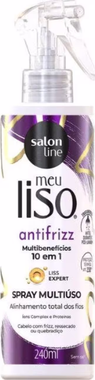 Spray Capilar Multiuso Salon Line Meu Liso Antifrizz Multibenefícios 10 em 1. Volumetria de 240ml.
