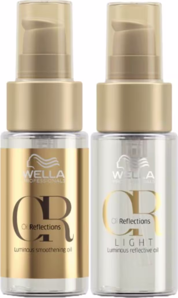 Kit com dois óleos capilares Oil Reflections da marca Wella Professionals.