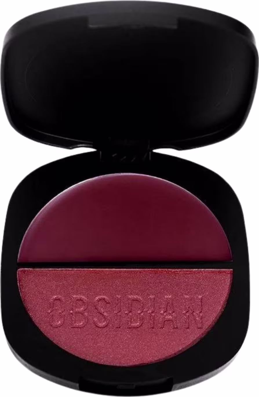 Embalagem aberta do estojo de blush duo