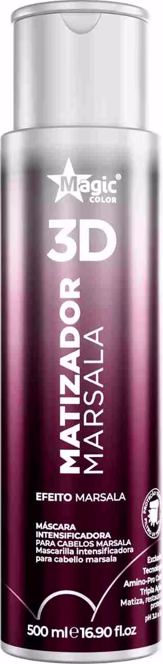 Matizador Capilar Magic Color 3D Efeito Marsala, 500ml.