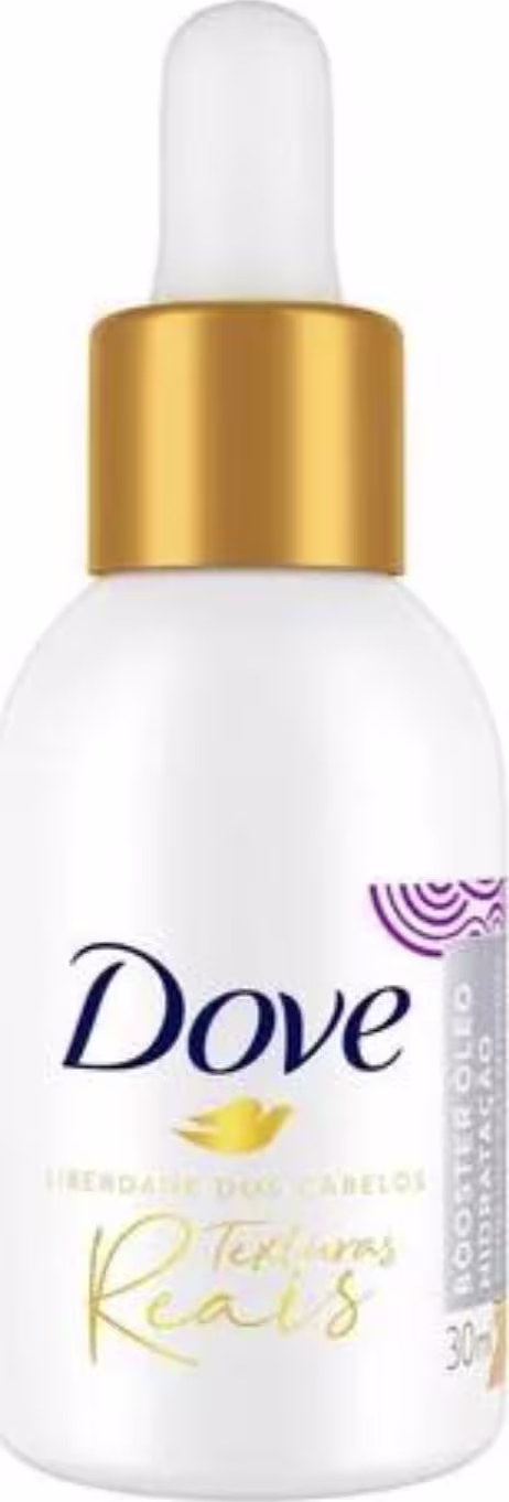 A imagem mostra o Fluido de Tratamento Texturas Reais Booster de Hidratação da marca Dove.