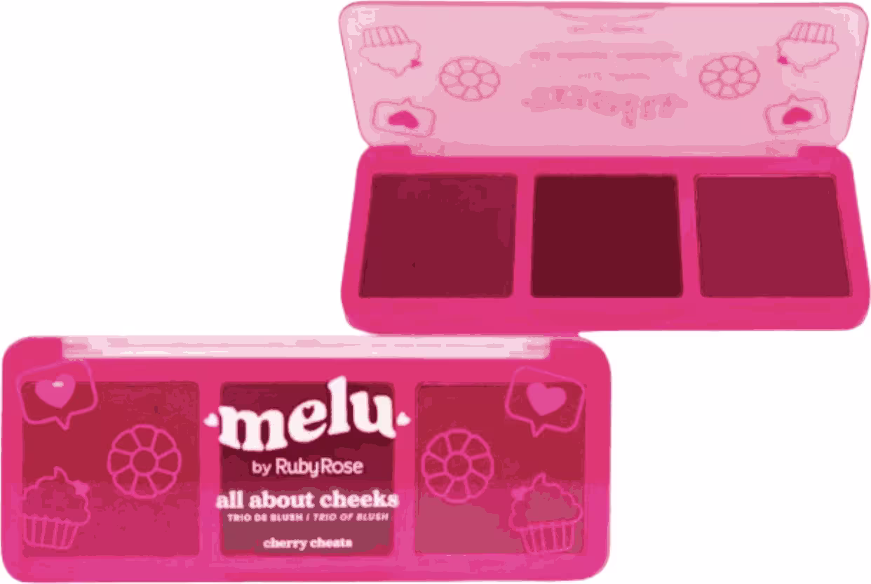 Trio de Blush All About Cheeks na cor Cherry Cheats da marca Melu by Ruby Rose