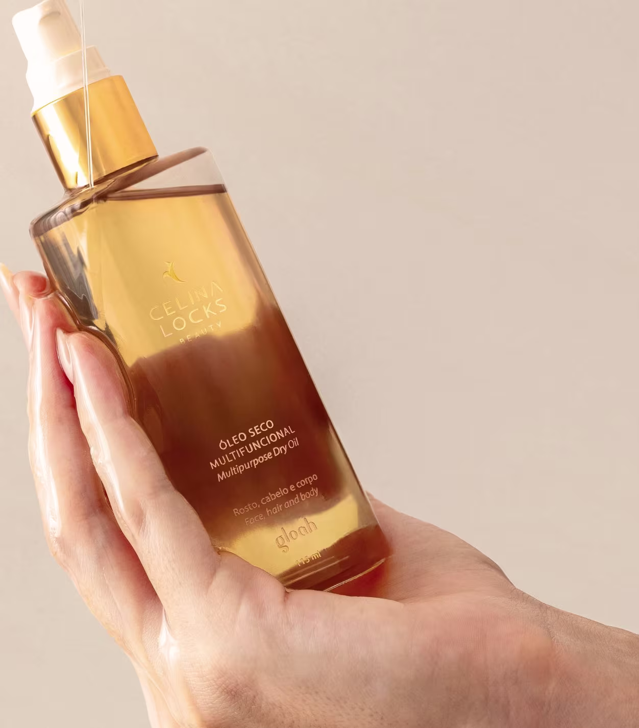 Óleo Multifuncional Celina Locks Beauty Gloah, 115ml.