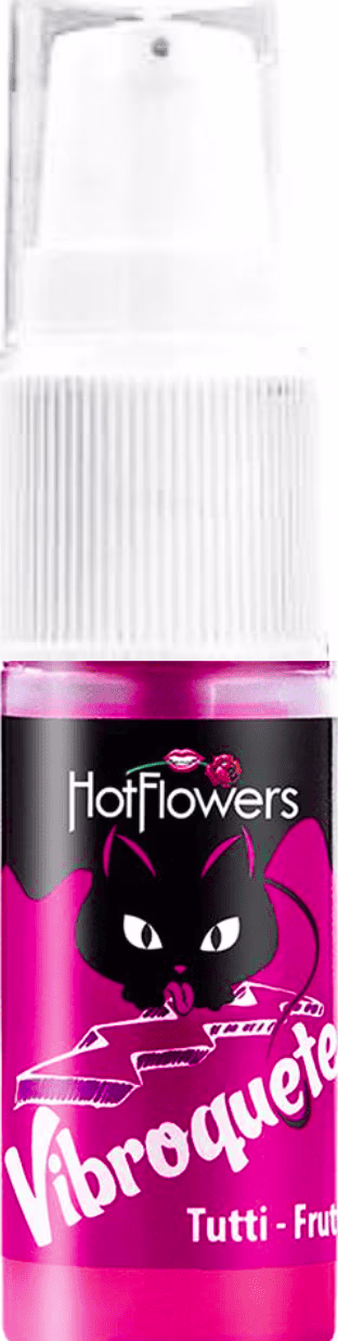 A imagem mostra o Gel Beijável Vibroquete Tutti-Frutti da marca HotFlowers.