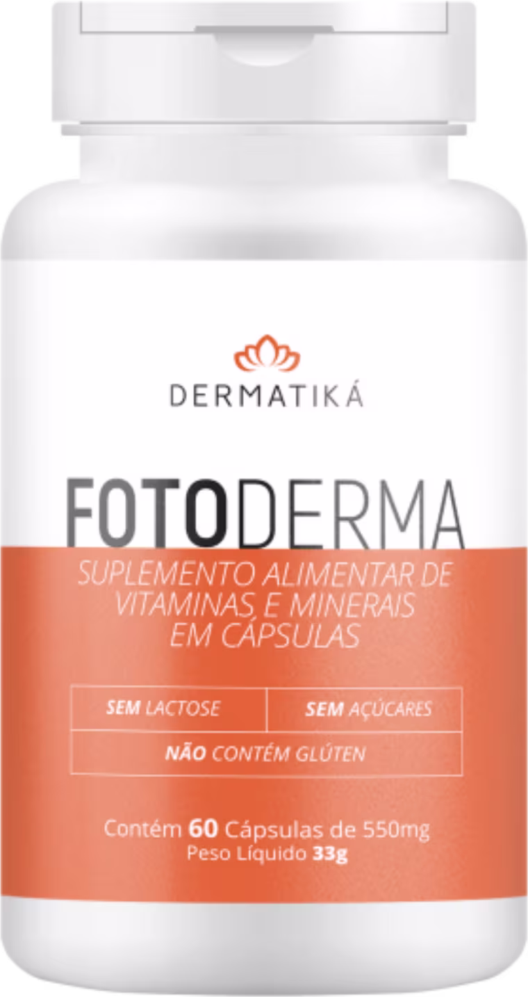 Suplemento alimentar Fotoderma, da marca Dermatiká.