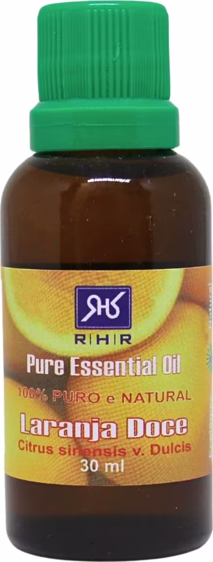 Óleo essencial de Laranja Doce da RHR Cosméticos.