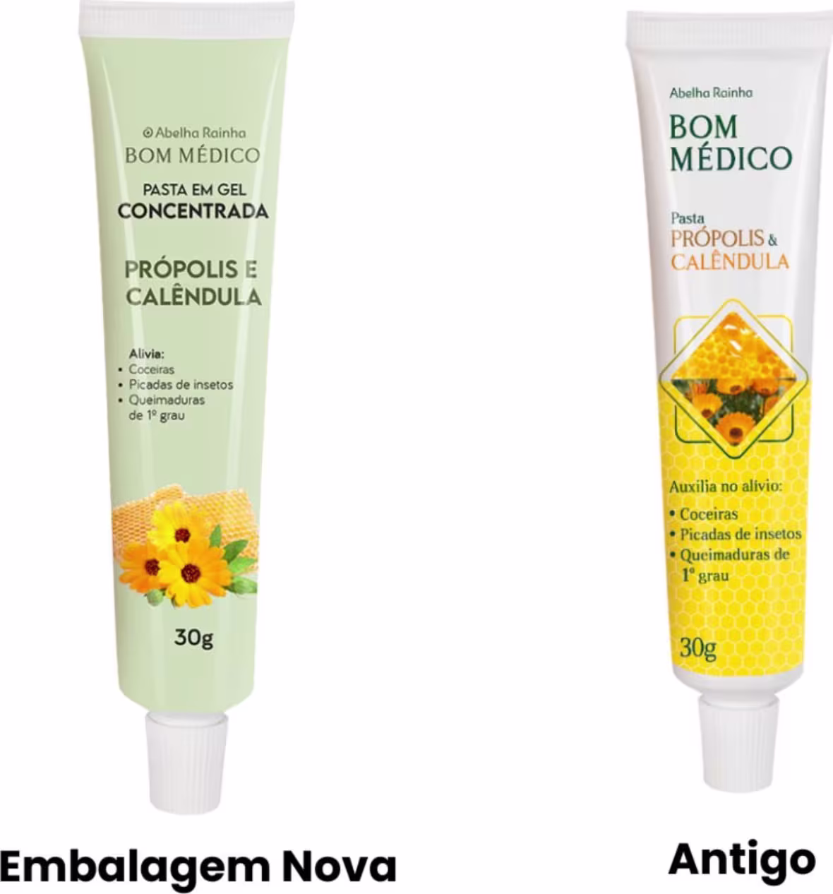 Pasta em Gel Concentrada Abelha Rainha Bom Médico Própolis e Calêndula, 30g.