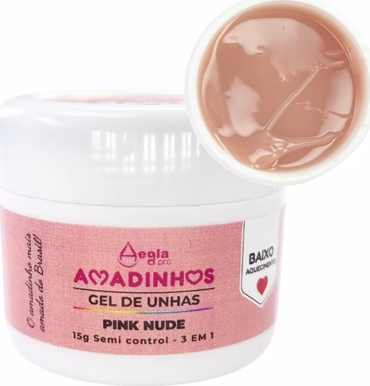 Gel de Unhas Aegla Pro Amadinhos Pink Nude, 15g.