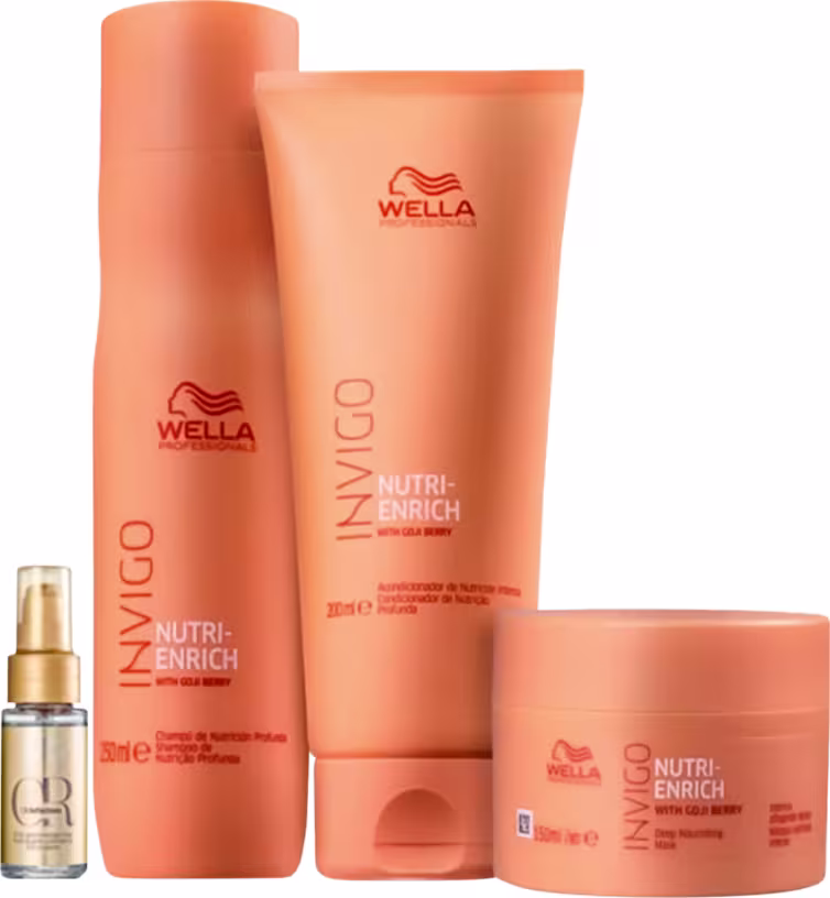 Kit Wella Professionals Invigo Nutri-Enrich + Oil Reflections Quarteto Care, 4 produtos.