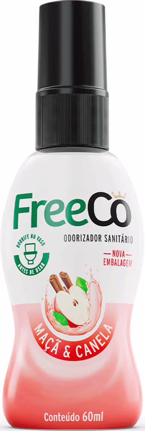 Bloqueador de Odores Sanitários FreeCô Maçã e Canela, 60ml.