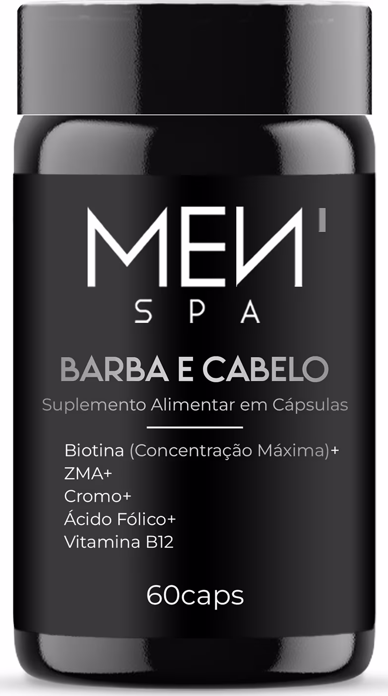 Suplemento para Crescer Barba e Cabelo Biotina Concentração Máxima Menspa com 60 cápsulas