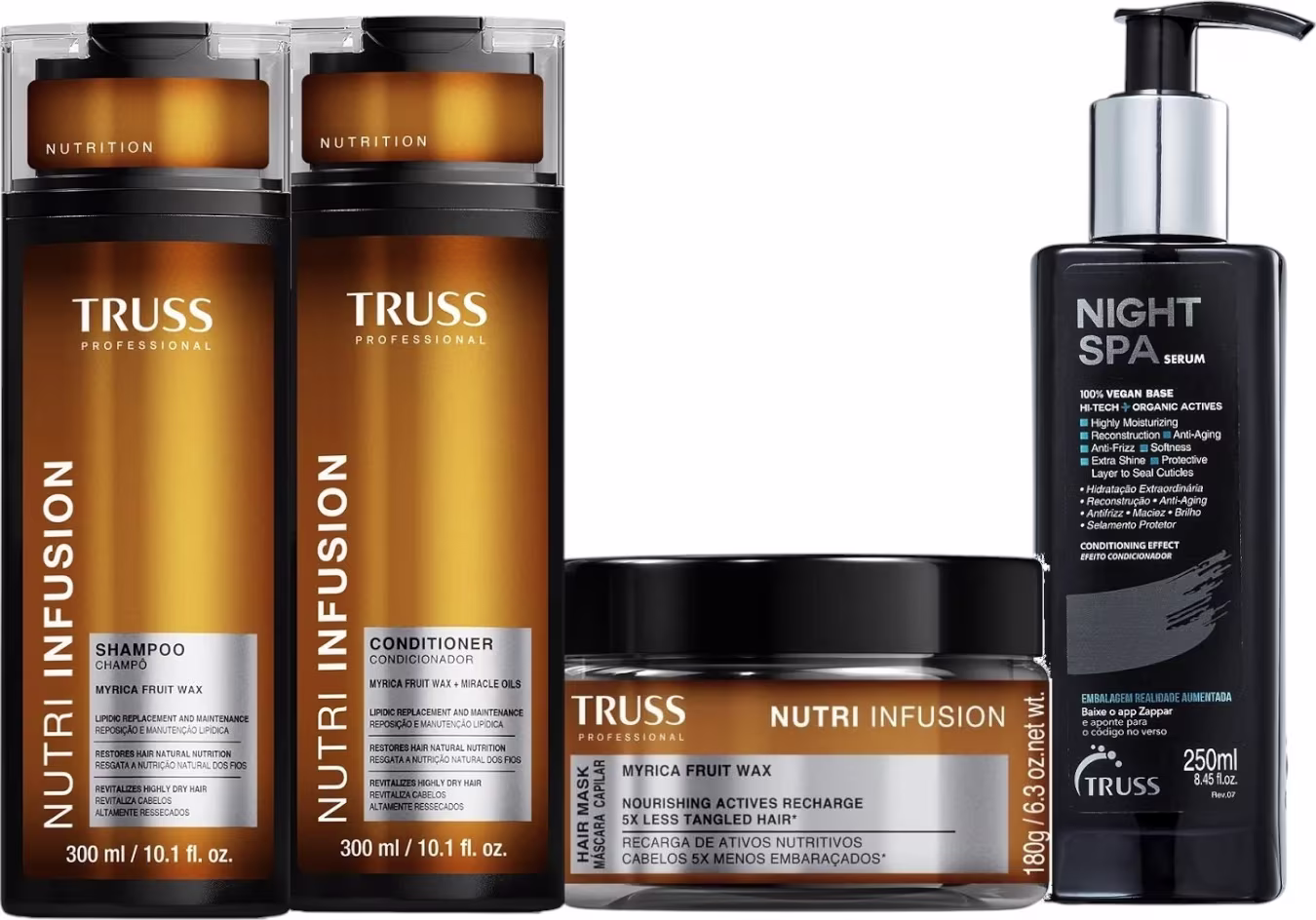 Kit Truss Nutri Infusion + Night SPA, 4 produtos.