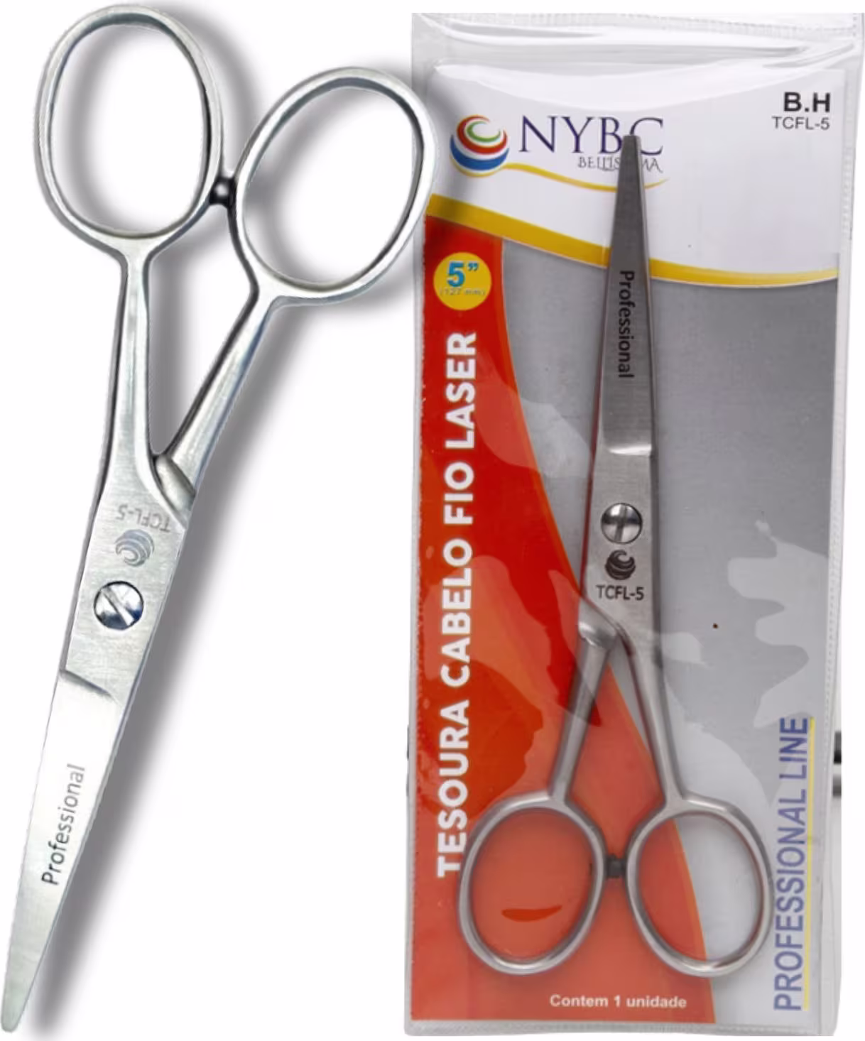 Tesoura de cabelo inox fio laser.