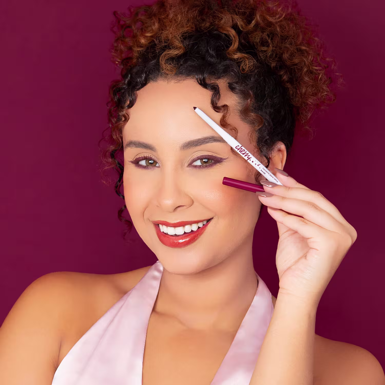 Lapiseira para Olhos Vizzela Cosméticos Cherry Bordô, 0,3g.