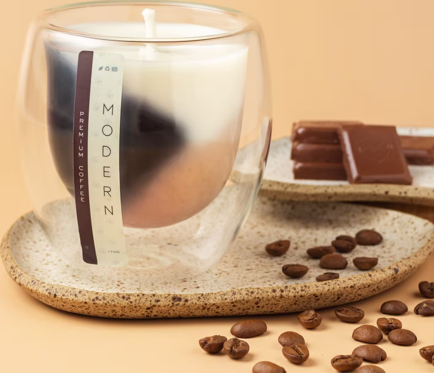 Vela Aromática Velart Modern Premium Coffee Color, 190g.