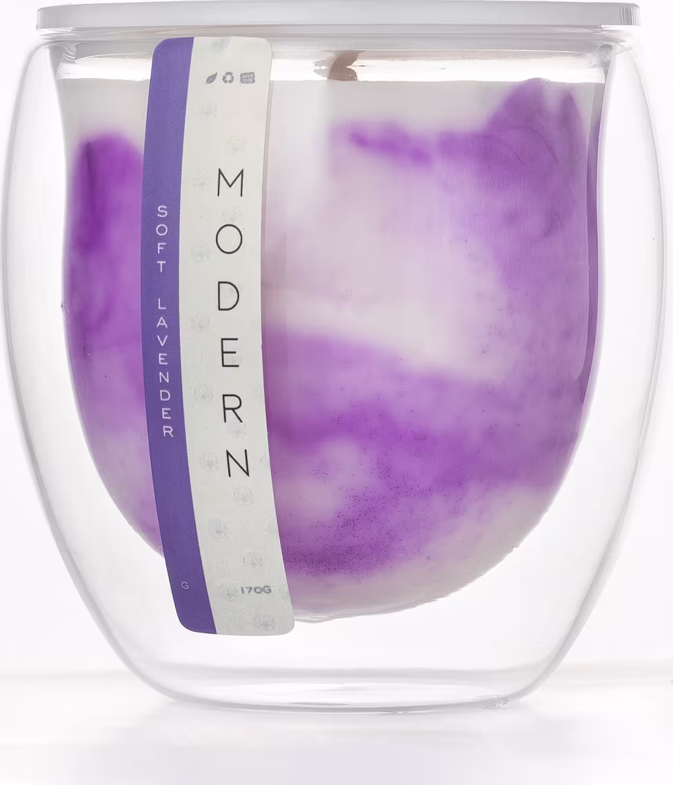 Vela Aromática Velart Modern Soft Lavender Marble, 190g.