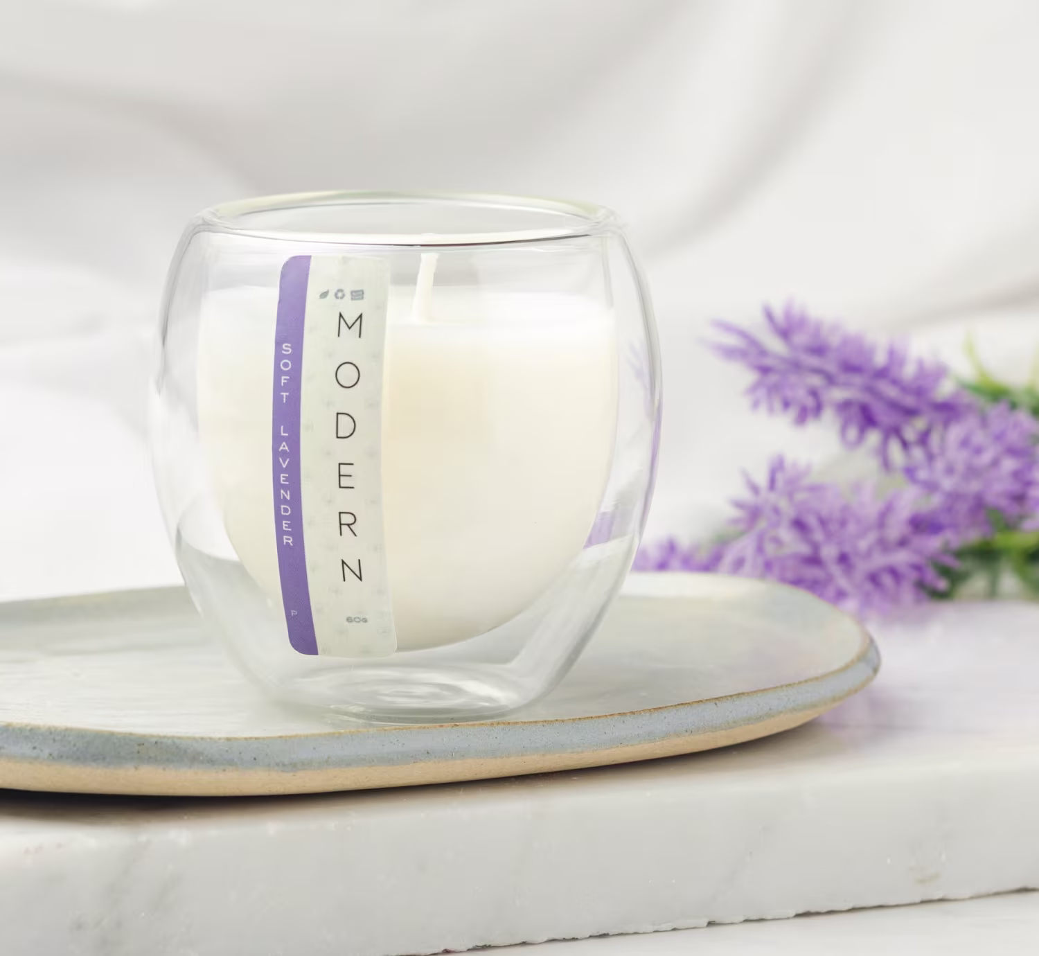 Vela Aromática Velart Modern Soft Lavender Natural, 80g.