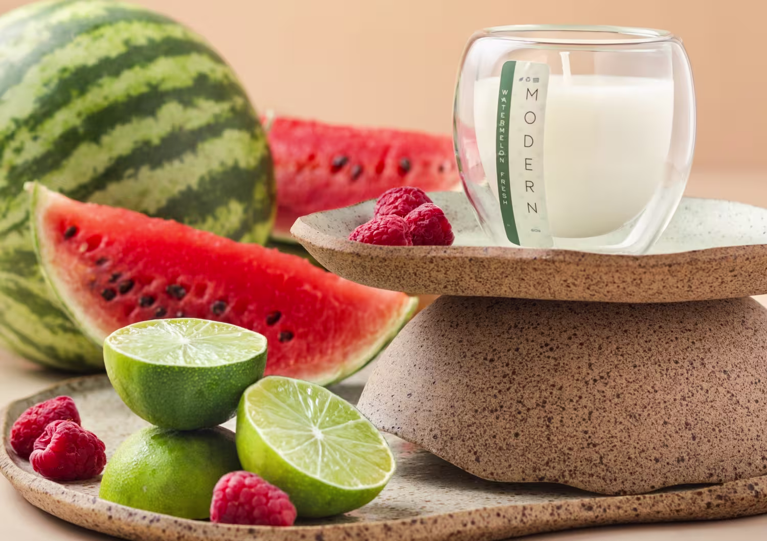 Vela Aromática Velart Modern Watermelon Fresh Natural, 80g.
