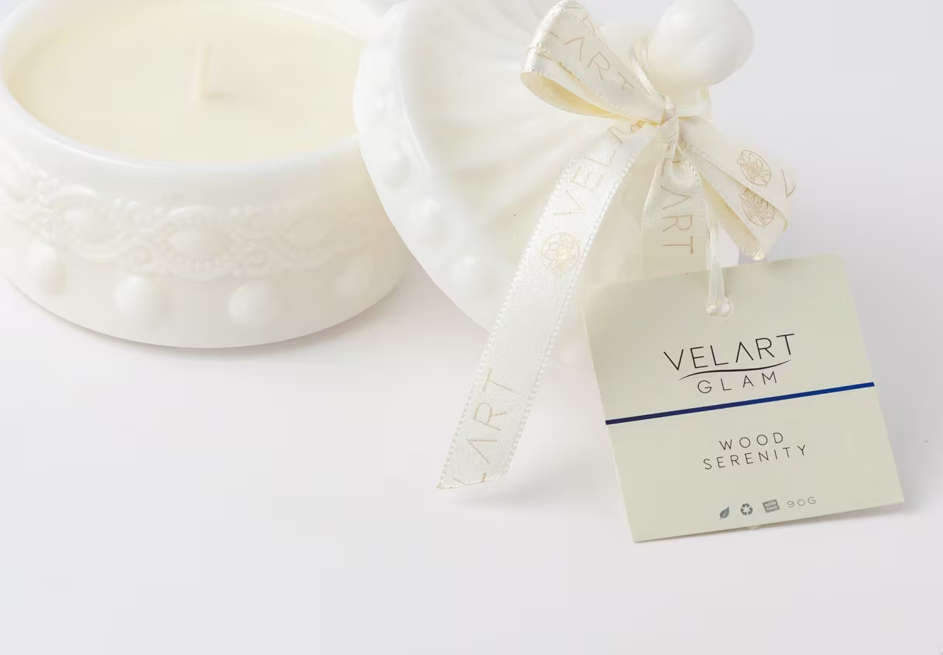 Vela Aromática Velart Glam Wood Serenity, 90g.