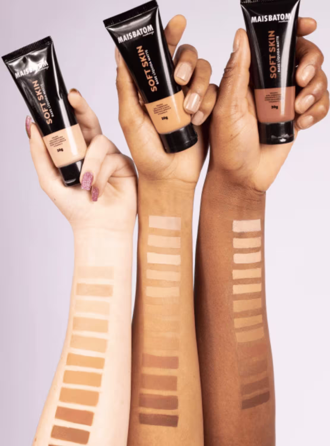 Base Líquida Matte Mais Batom Makeup Soft Skin Claro 04, 30g.