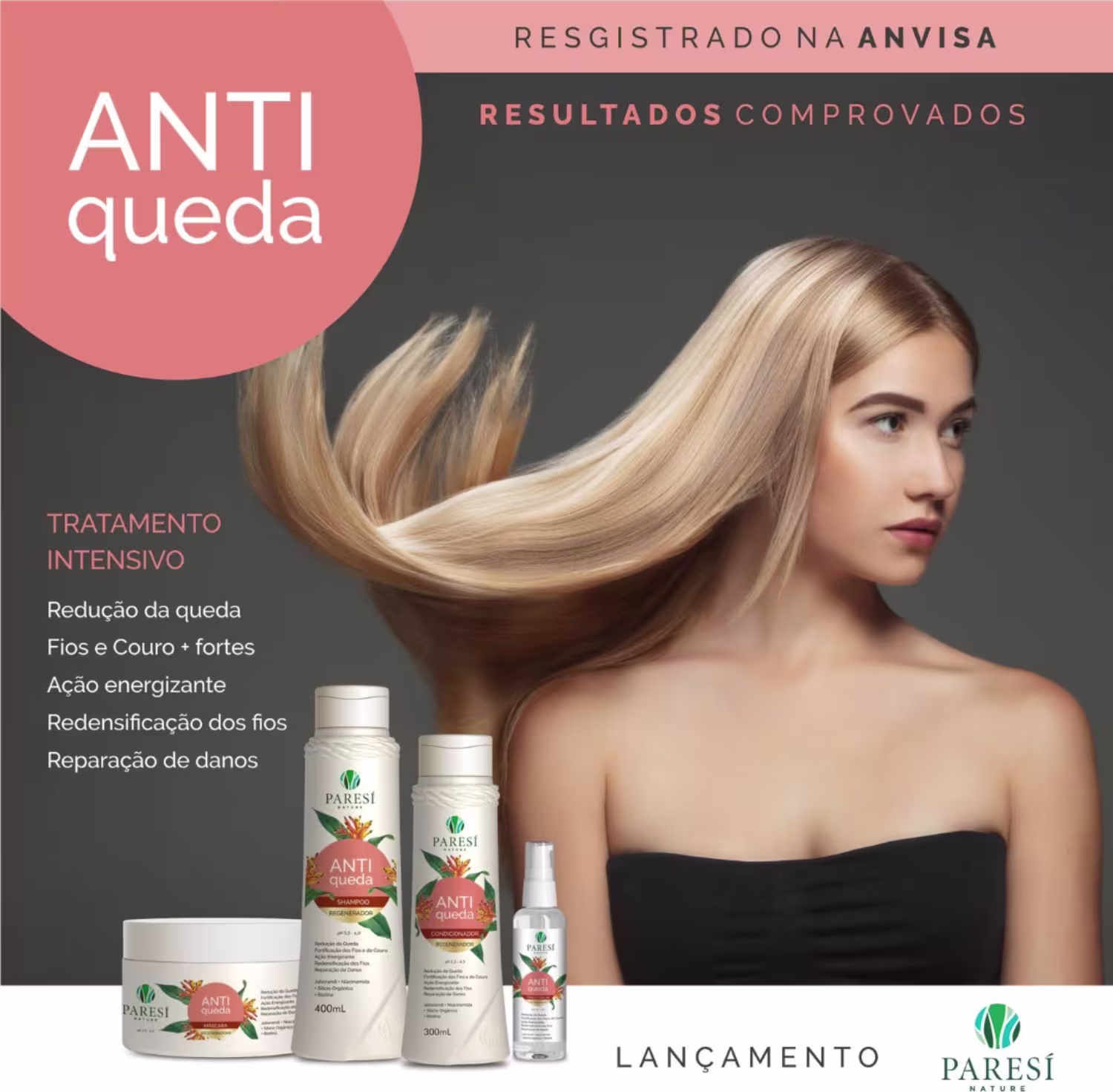 Shampoo Paresí Nature Antiqueda, 400ml.