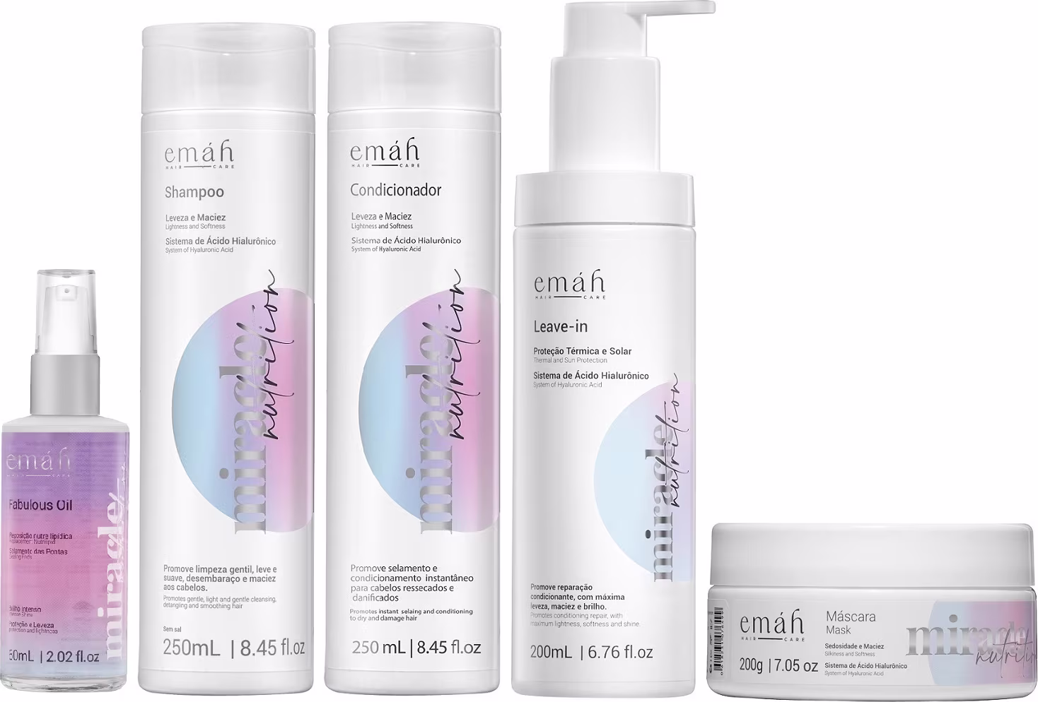 Kit Emáh Miracle Nutrition Power Essential com 5 produtos