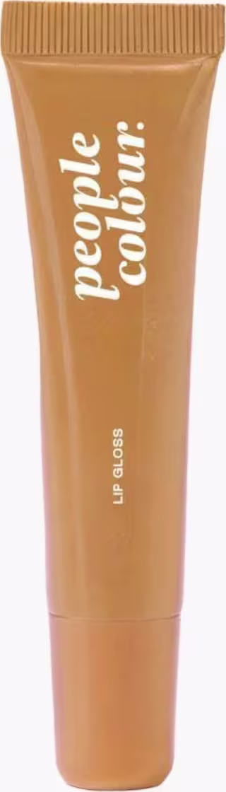 Tubo de lábios com acabamento fosco em tom de laranja, com a inscrição "people colour" em branco. O produto é apresentado em embalagem simples e minimalista, com destaque para a cor e o texto.