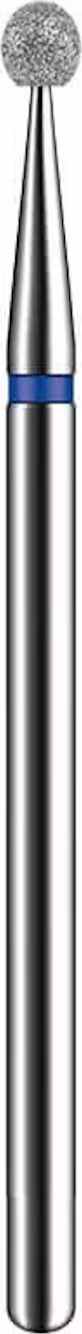 Broca de diamante azul e prateada da Brilho Nails, com haste metálica e ponta esférica, utilizada para procedimentos de manicure e pedicure.