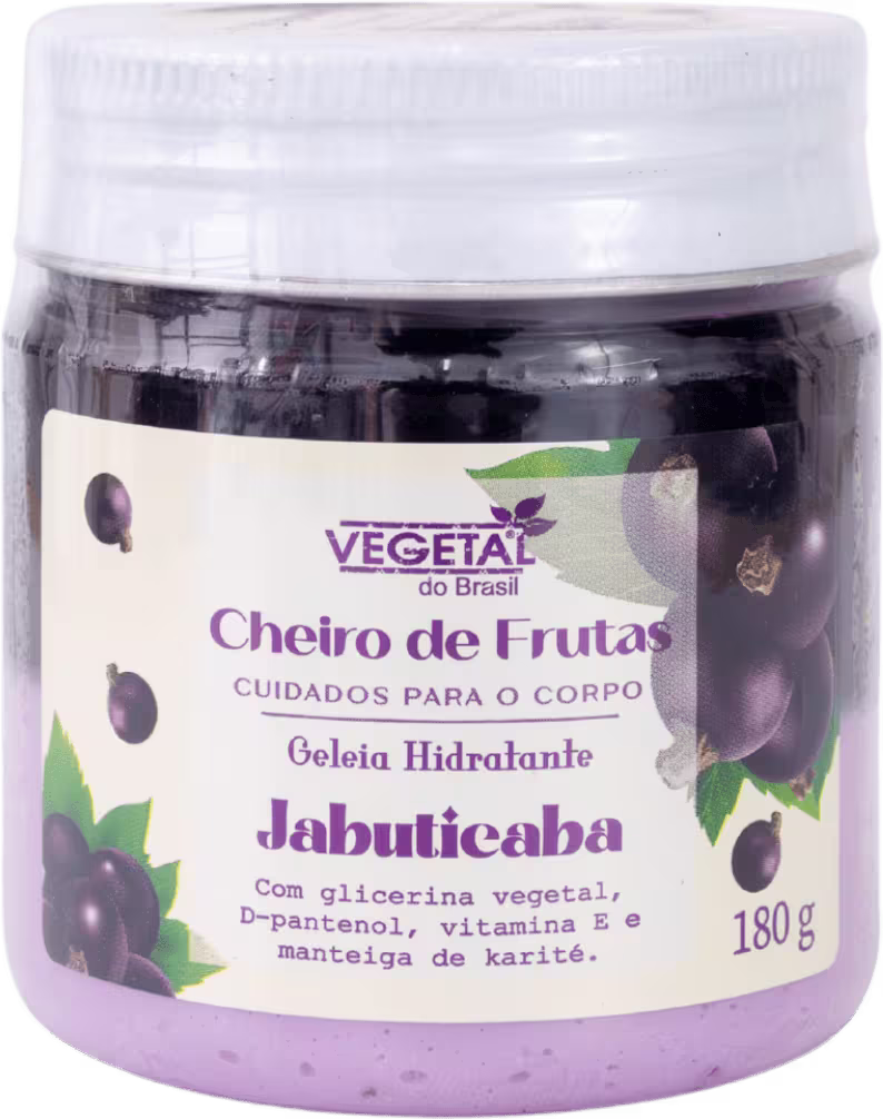 Geleia Hidratante Bifásica Vegetal do Brasil Cheiro de Frutas Jabuticaba, 180g.