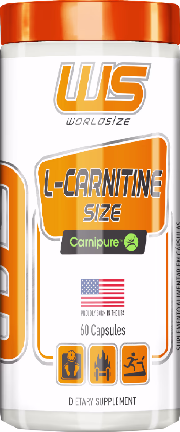 Suplemento Alimentar Worldsize L-Carnitine Size Carnipure, 60 cápsulas.