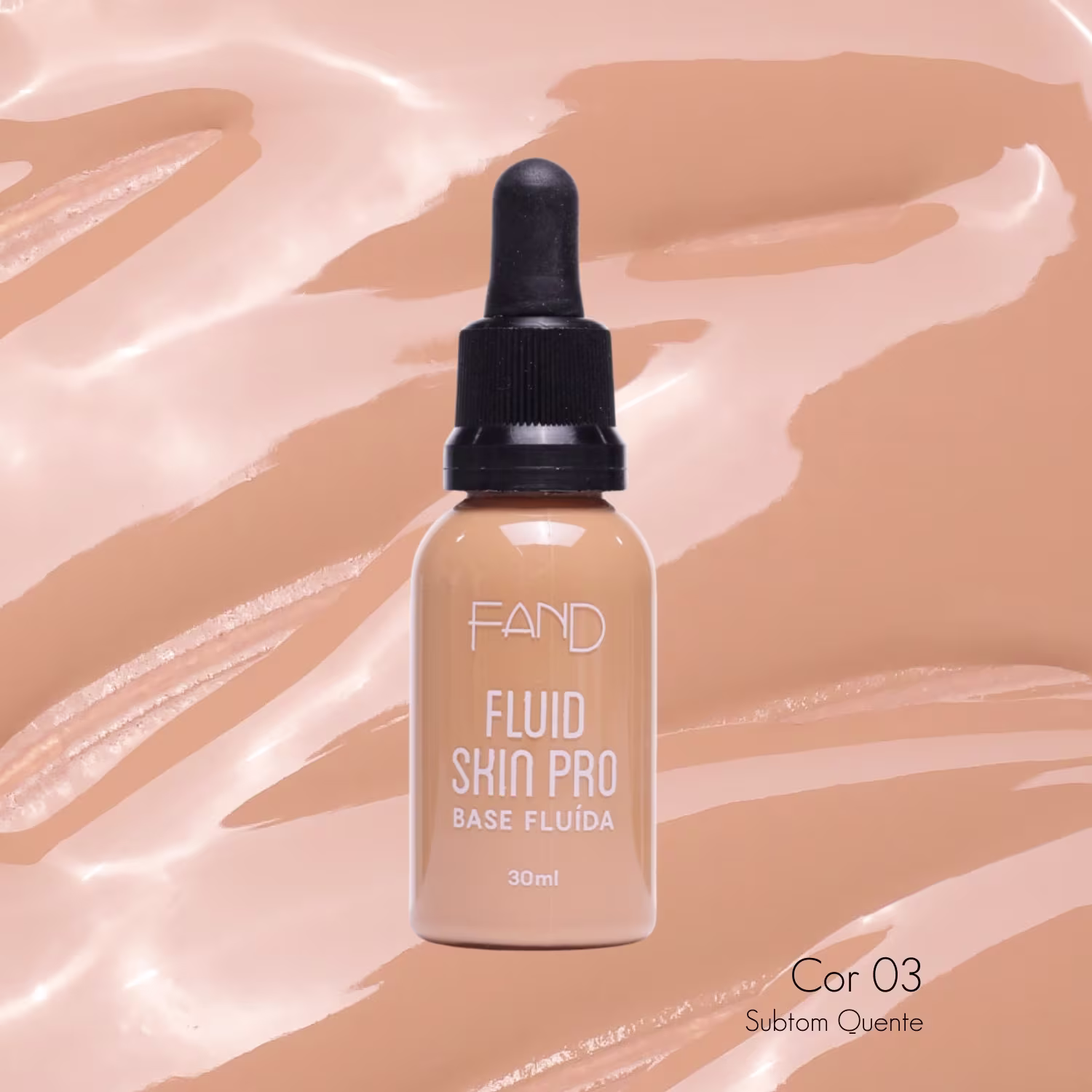 Base Líquida Fand Cosméticos Fluid Skin Pro, 30ml.