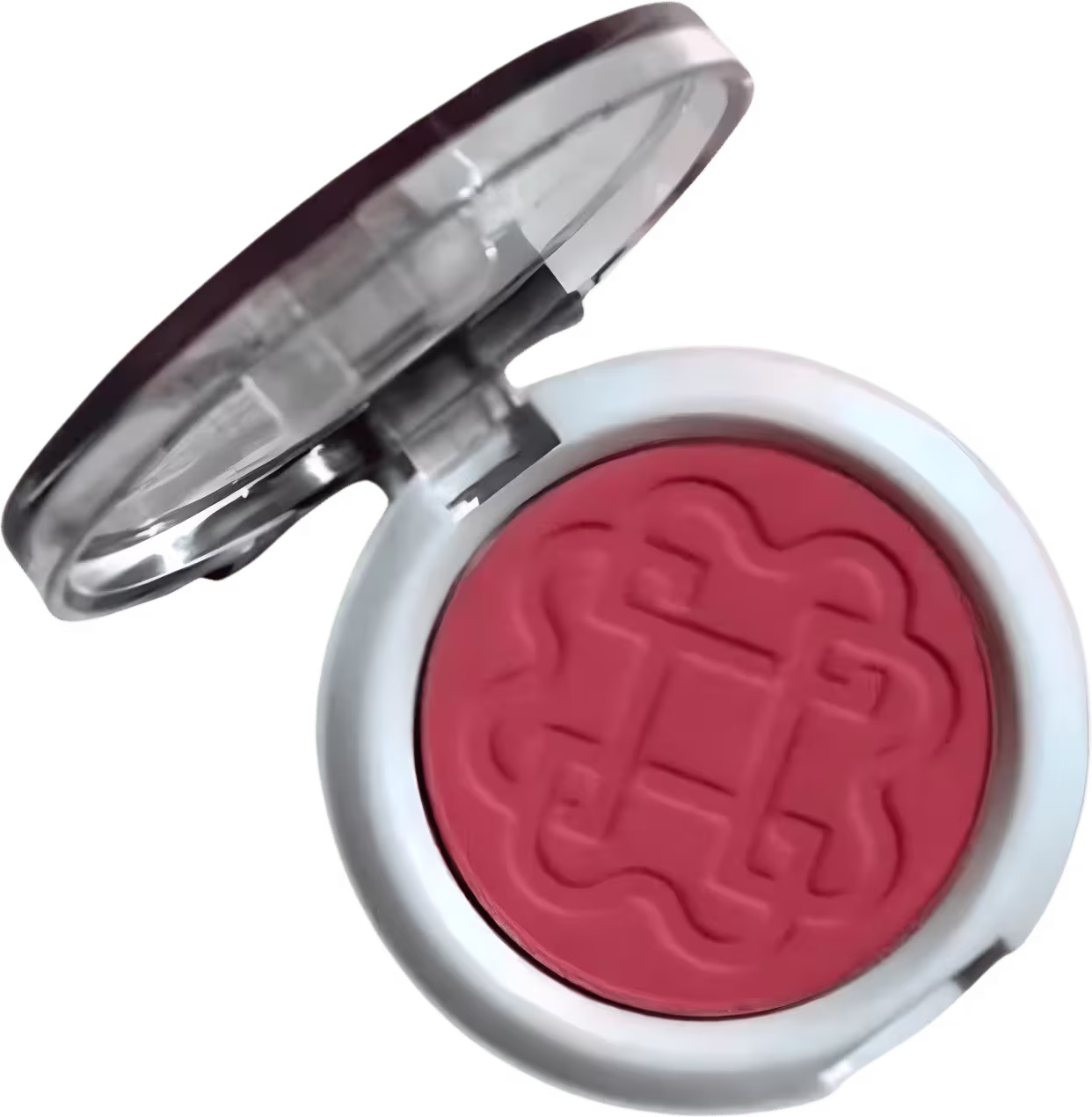 Blush compacto da Bitarra Beauty com acabamento acetinado em tom de malva, embalado em recipiente branco com tampa transparente.