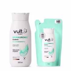 Imagem do produto Combo Vult Corpo: Sabonete Líquido Antiressecamento Hidraluronic Conforto 200ml + Refil 200ml