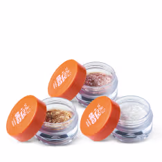 Imagem do produto Combo Ecoglitter Vult Colors: Bloquinho Dourado 1g + Chuva de Prata 1g + Prata Paetê 1g