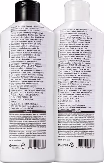 Kit Kerasys Repairing Duo com shampoo e condicionador.