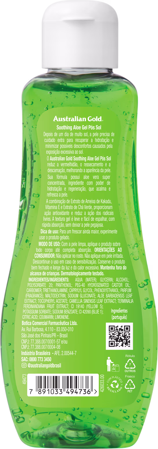 Verso da embalagem com formulação, modo de uso e código de barras.