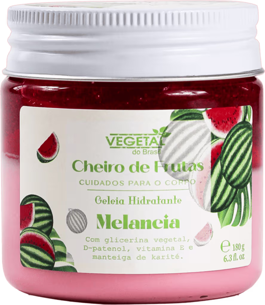Geleia Hidratante Bifásica Vegetal do Brasil Cheiro de Frutas Melancia, 180g.