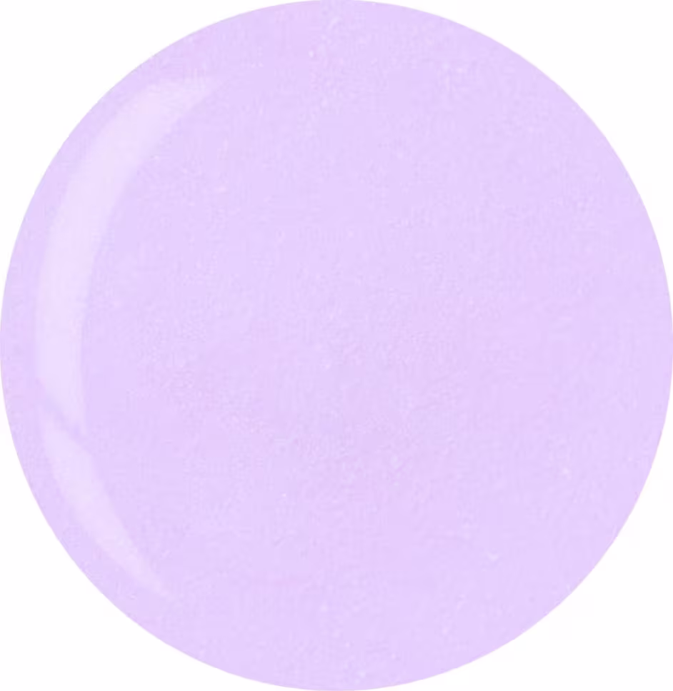 Amostra do pó acrílico em formato circular em um tom de lilás claro.