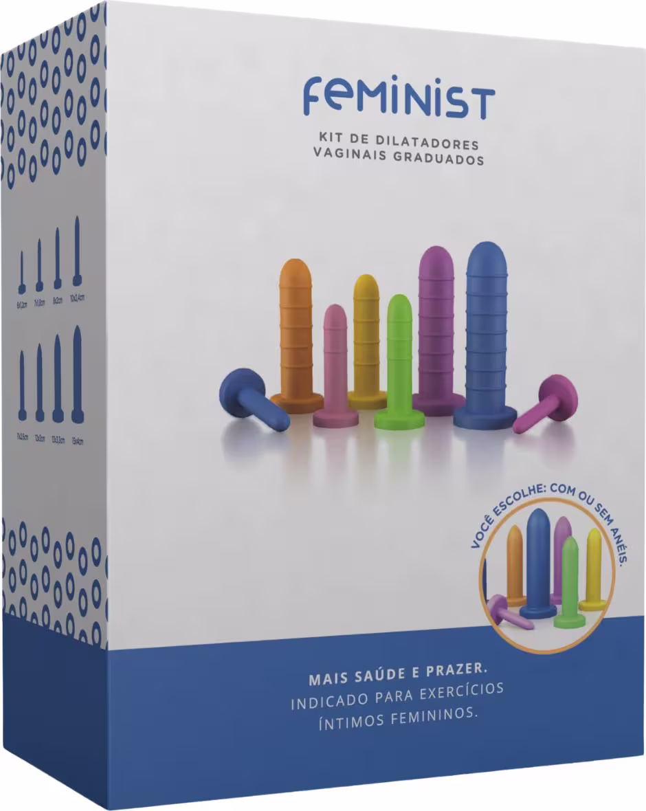 Caixa do Kit de Dilatadores Vaginais Coloridos Feminist Lisos