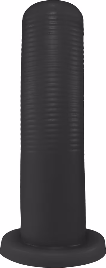 Sex toy. Plug anal em formato cônico, lembrando um parafuso, na cor preta. Tem as dimensões 17 x 4,3cm
