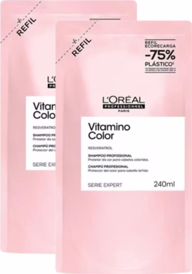 Kit L'Oréal Professionnel Vitamino Color Double Shampoo Refil, 2 unidades.
