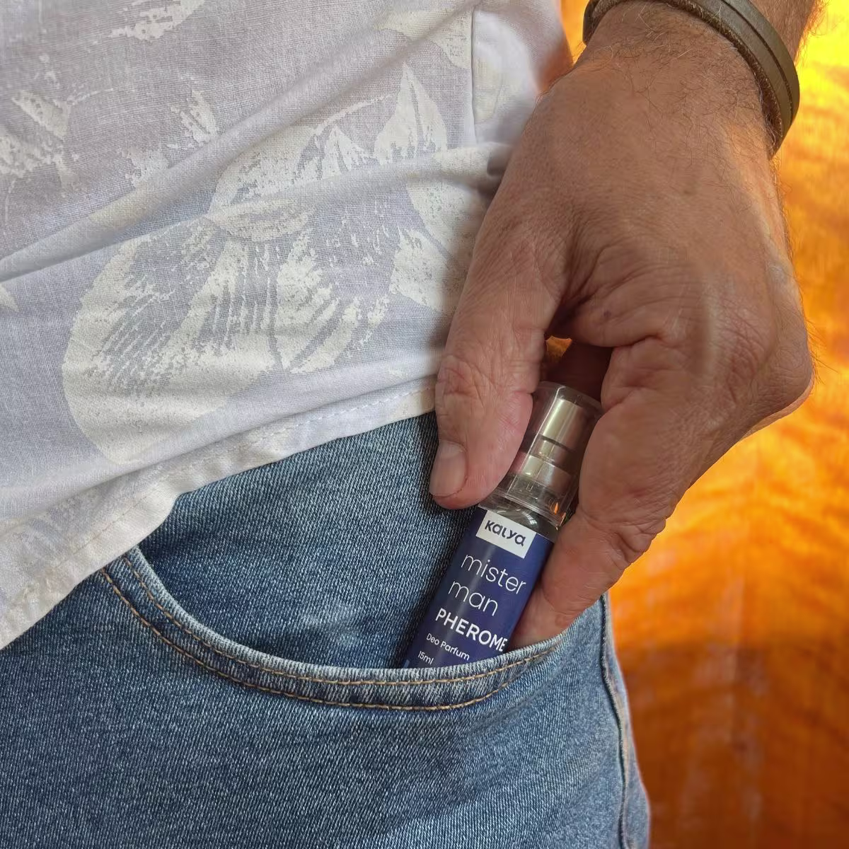 Perfume Masculino com Feromônios Kalya Pherome Mister Man Deo Parfum, 15ml.