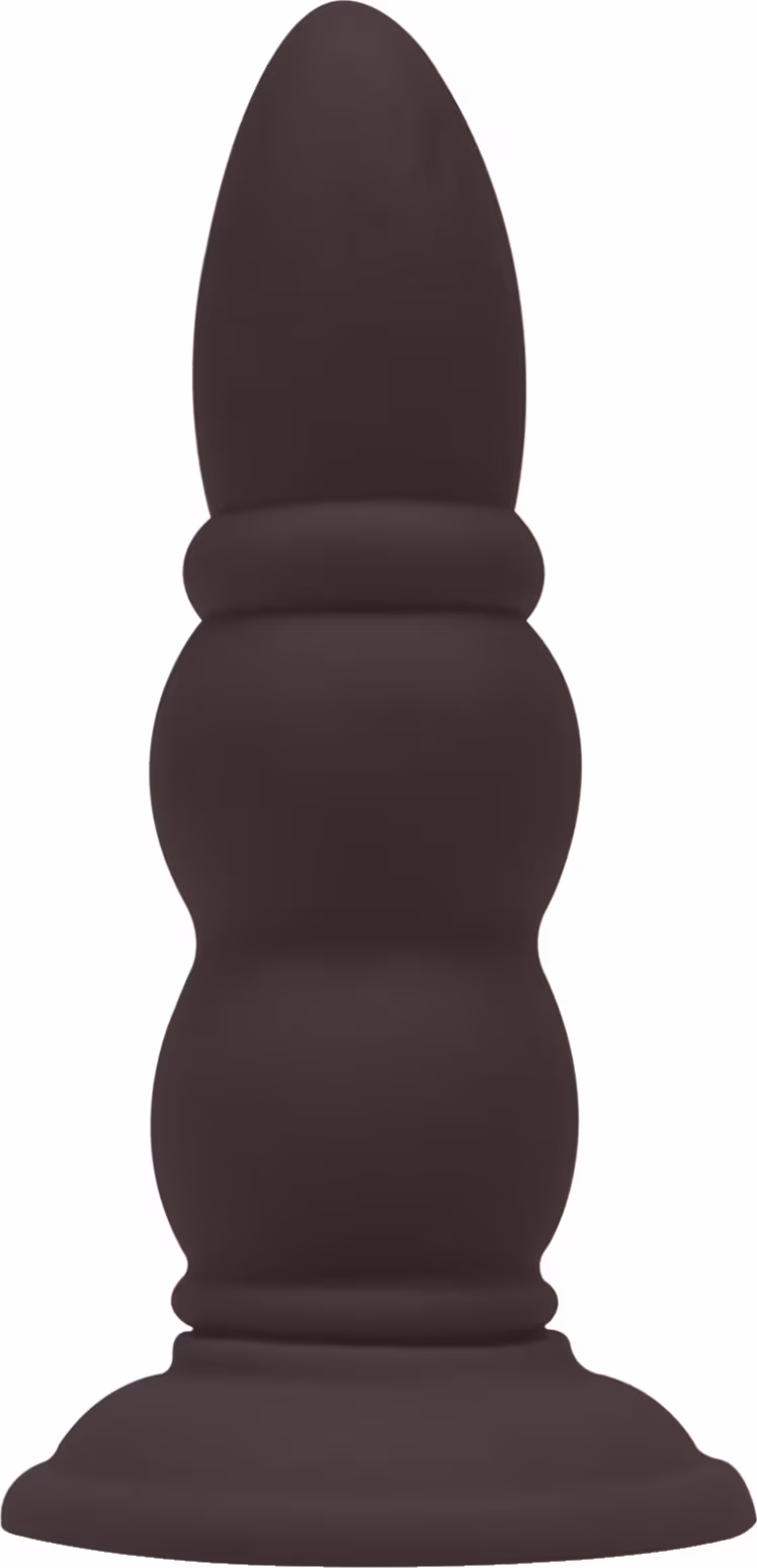 Plug anal em PVC com formato anatômico e base alargada para maior estabilidade. Produto da marca Aine, projetado para proporcionar prazer e estimulação íntima.