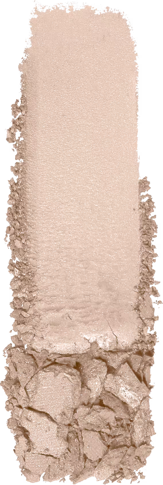 A imagem mostra uma amostra de sombra nude, da marca Wet n Wild. O produto está depositado em uma superfície branca, a fim de mostrar a sua textura e acabamento.