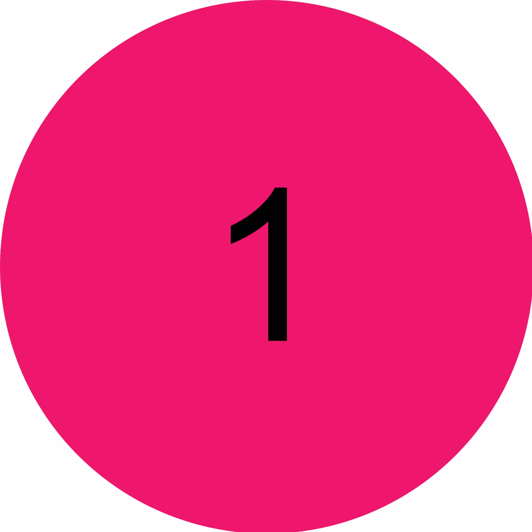 Círculo rosado com o número 1 preto no centro, indicando que é a cor número 1 da coleção.