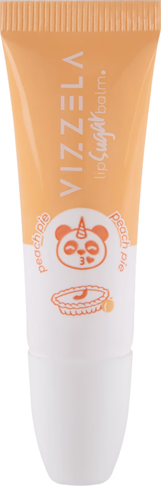 A imagem mostra uma embalagem de balm labial metade branca, inclusive a tampa e metade laranja.