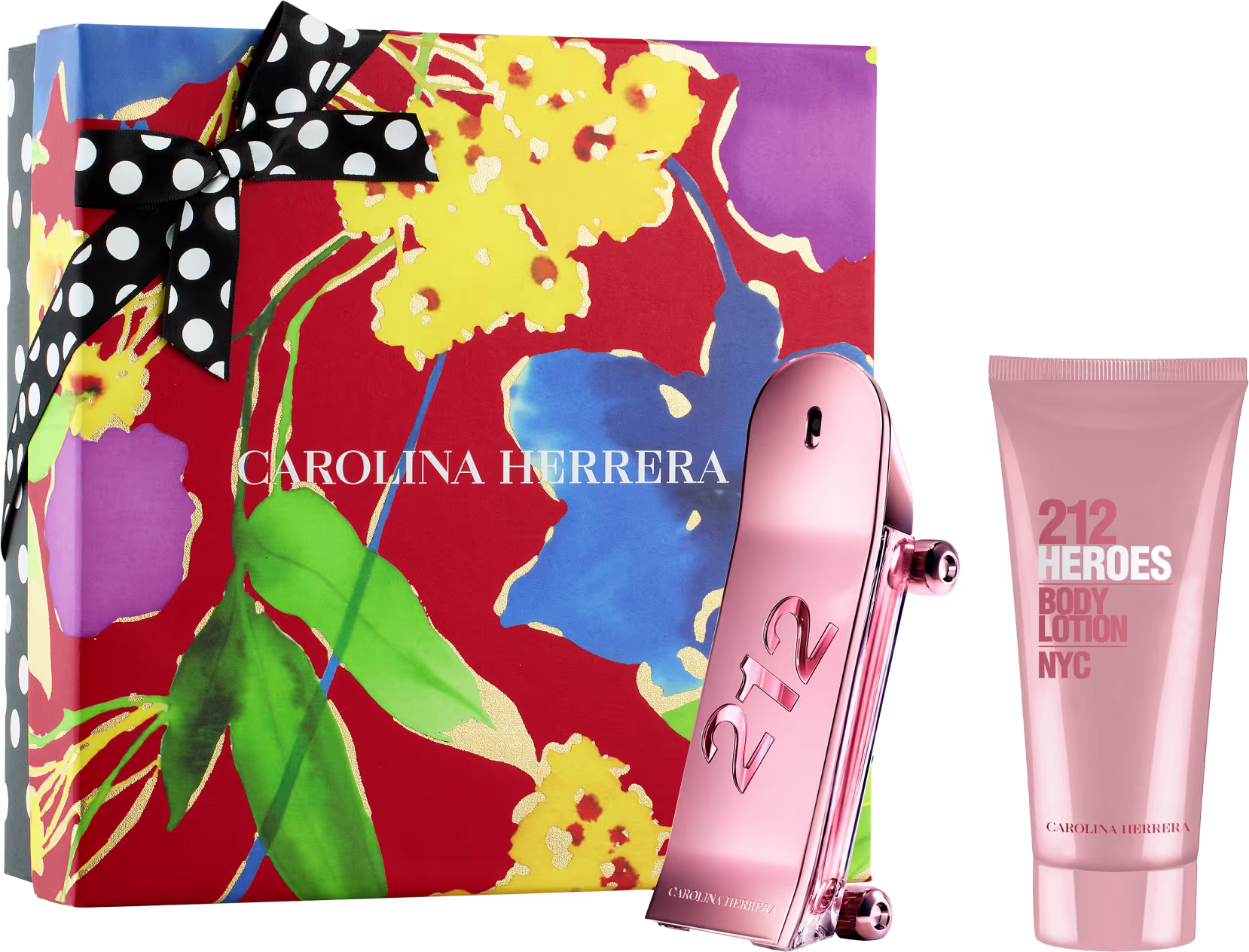 Conjunto Carolina Herrera 212 Heroes For Her Eau de Parfum - Perfume Feminino 80ml + Body Lotion 100ml