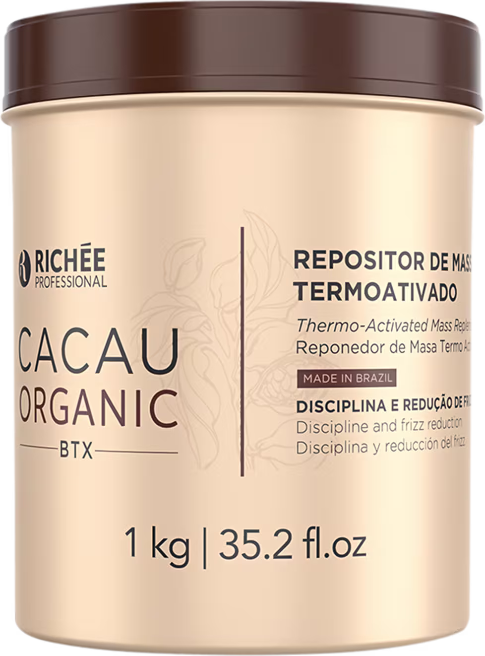 Repositor de Massa Capilar Richée Professional Cacau Organic Btx, 1kg.