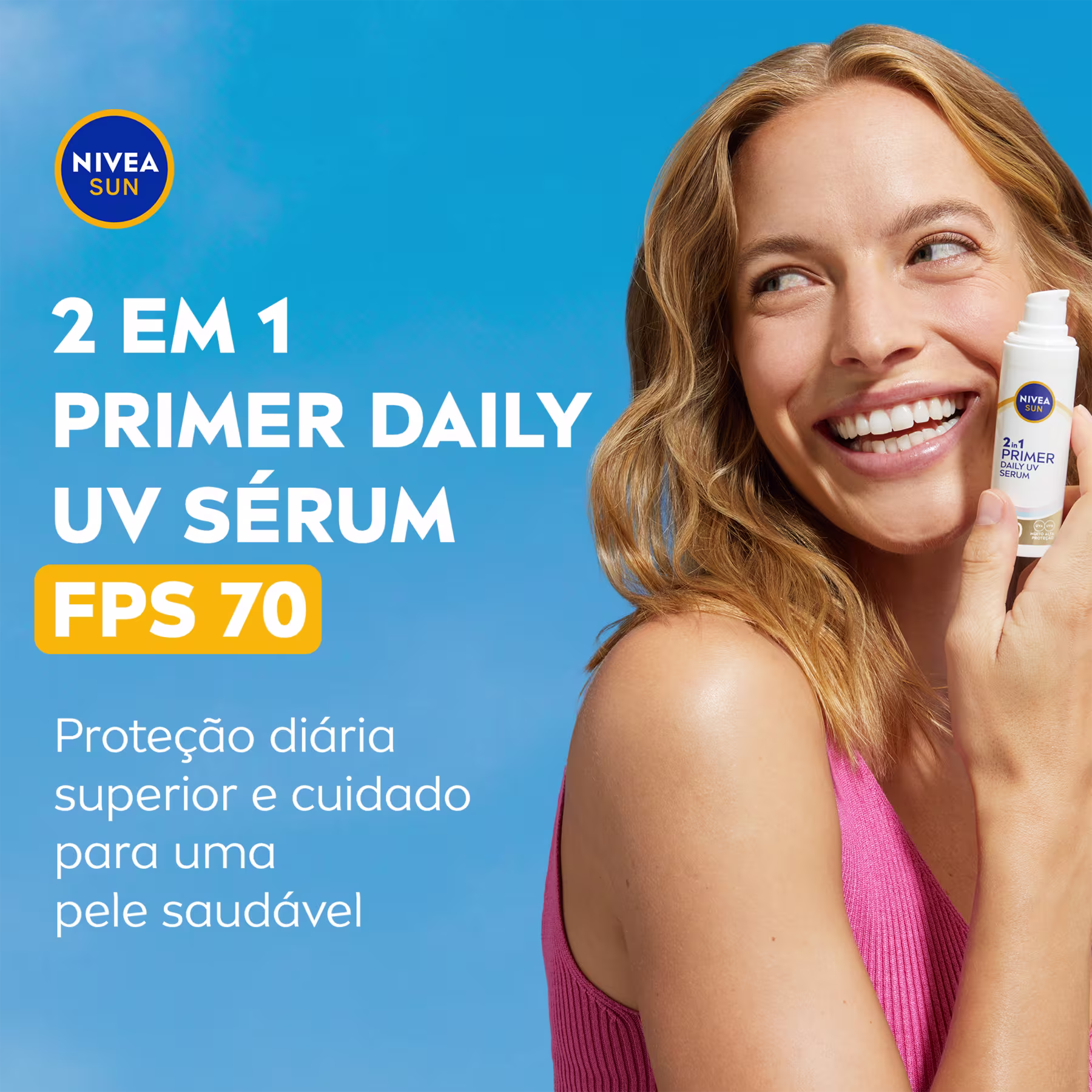 2 EM 1 PRIMER DAILY UV SÉRUM FPS 70
Proteção diária superior e cuidado para uma pele saudável.